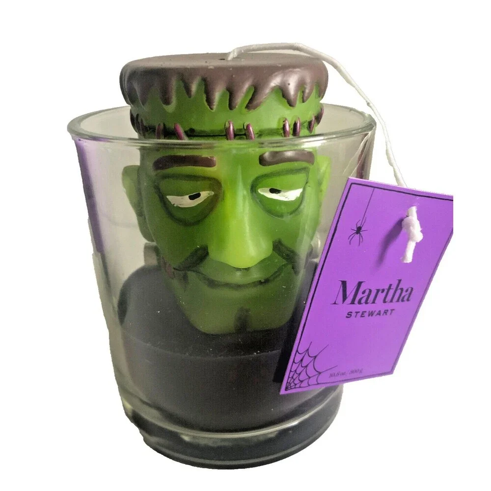 Martha Stewart Frankenstein 3D Head Candle Halloween Scary Spooky